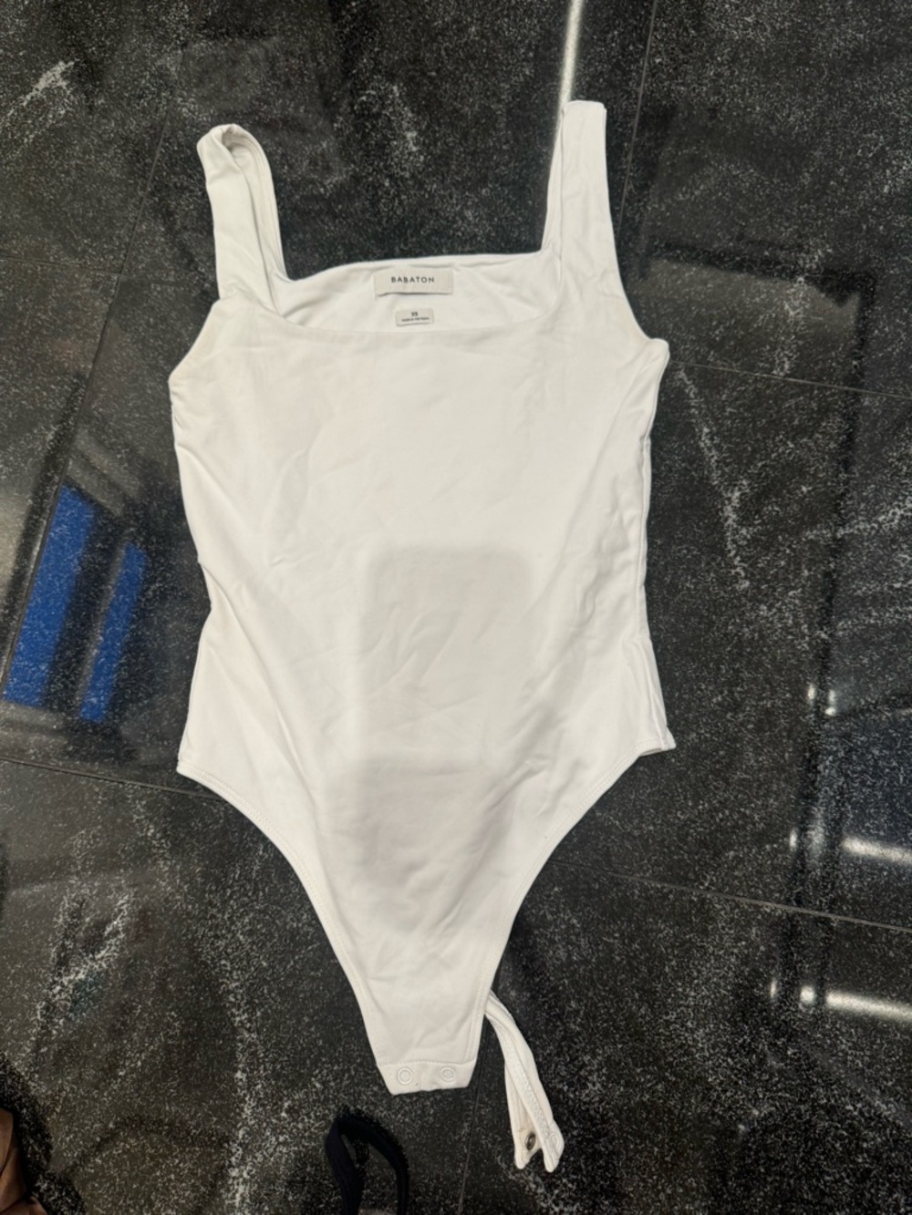 Babaton White Square-Neck One-Piece Bodysuit
